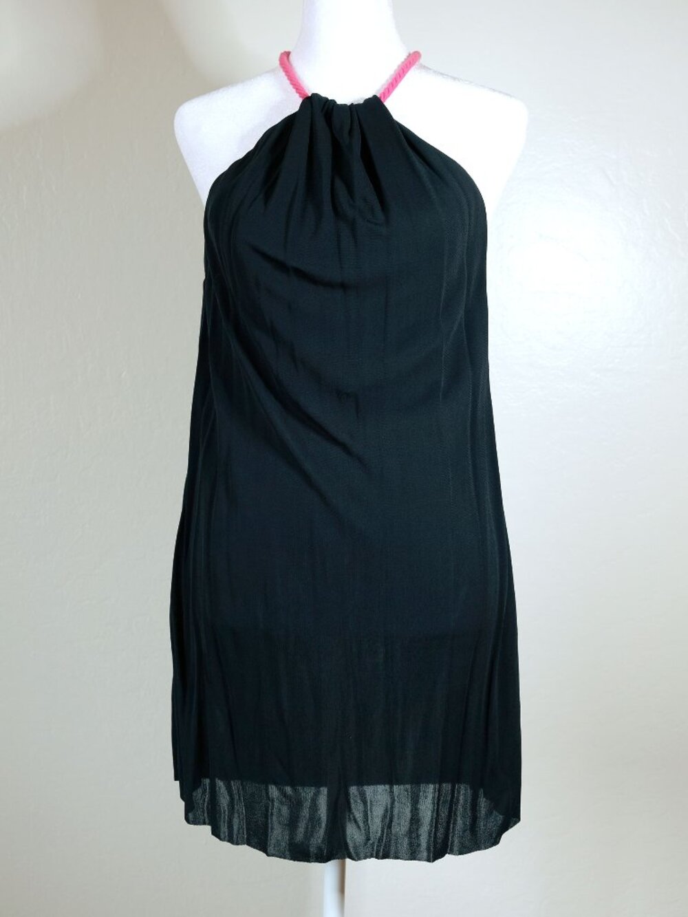 Y2K Diesel halter top, contrasting pink accent cord, Size S